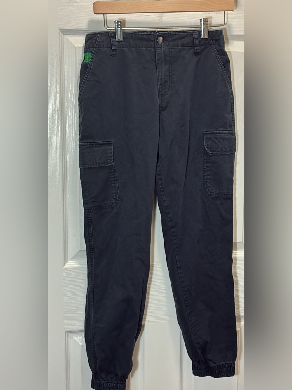 Empyre Black Cargo pants with Green Patch